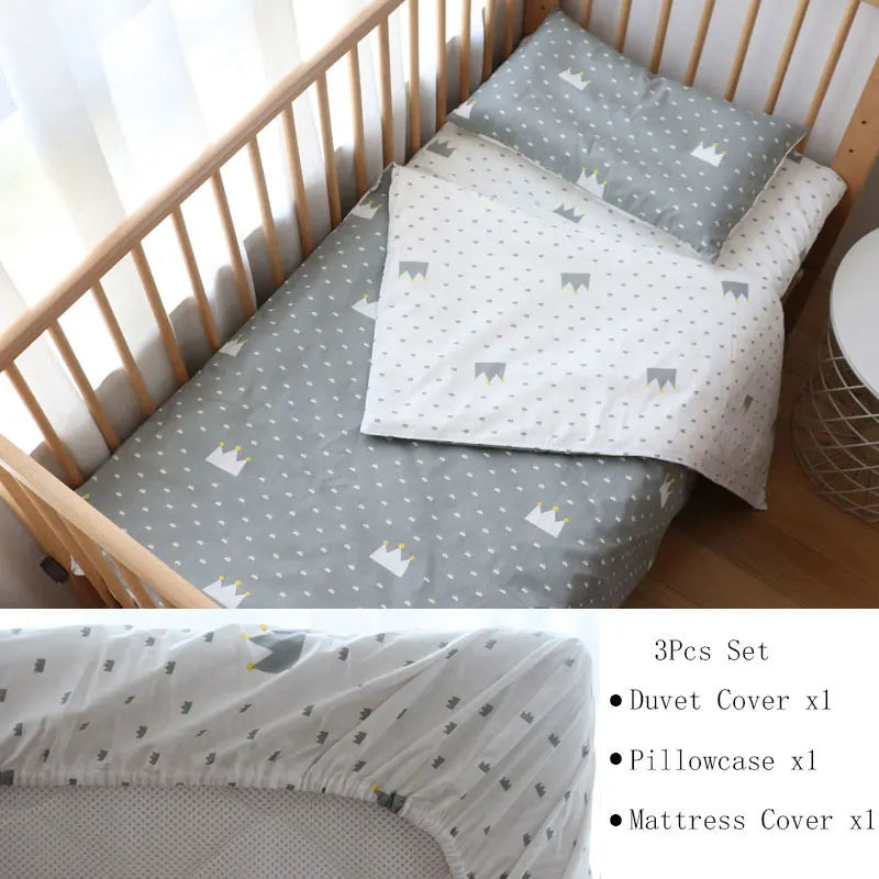 3 Pcs Crib Bedding Set