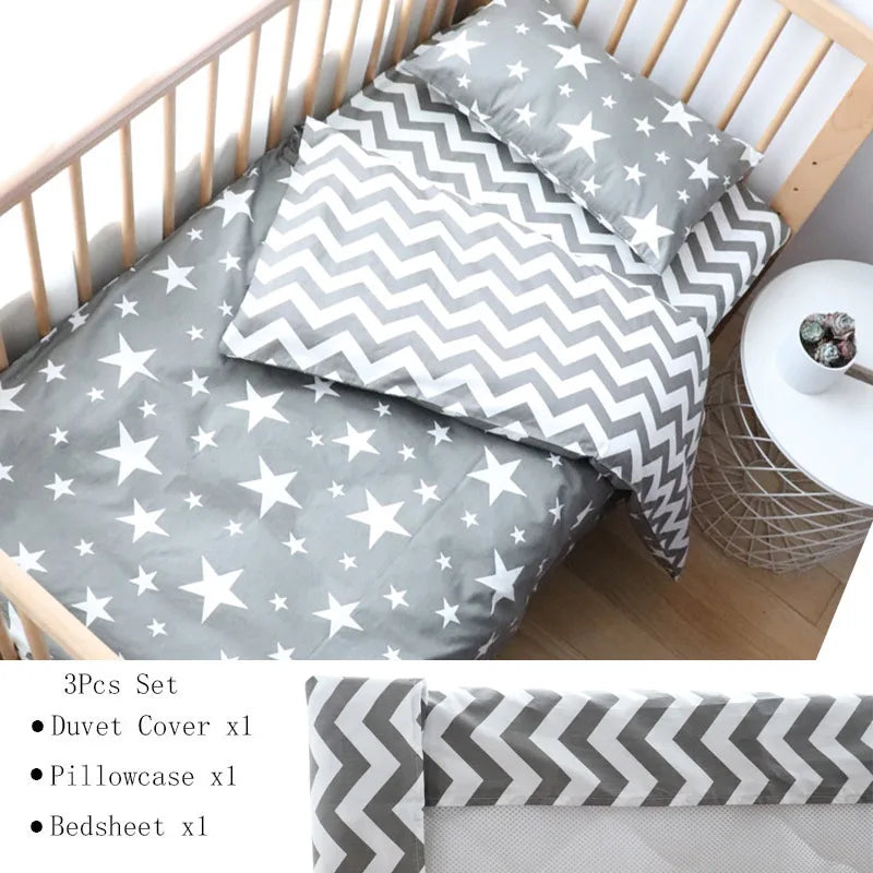 3 Pcs Crib Bedding Set