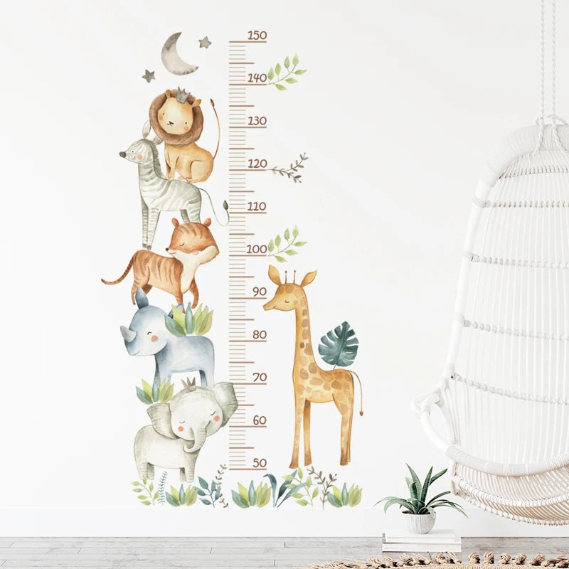 3PC Cartoon Animal Height Wall Sticker