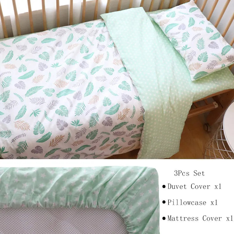 3 Pcs Crib Bedding Set