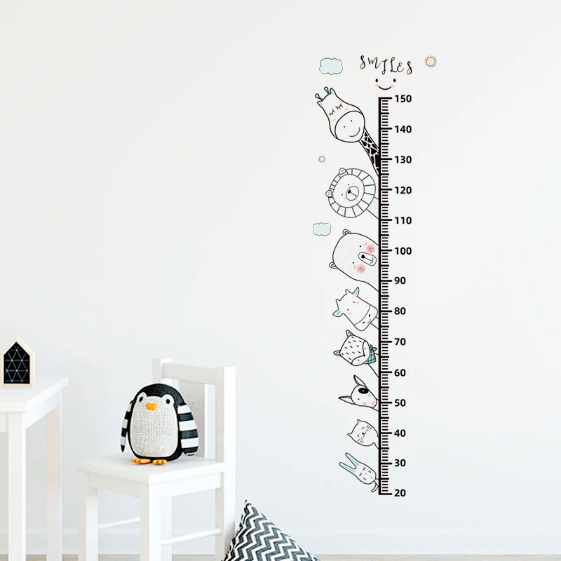 3PC Cartoon Animal Height Wall Sticker