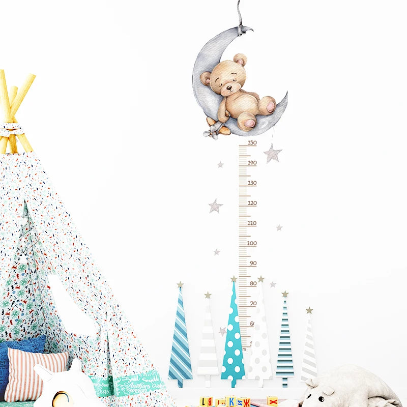3PC Cartoon Animal Height Wall Sticker