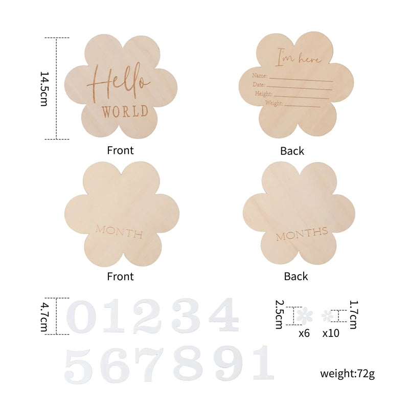 Wooden Baby Month Milestone