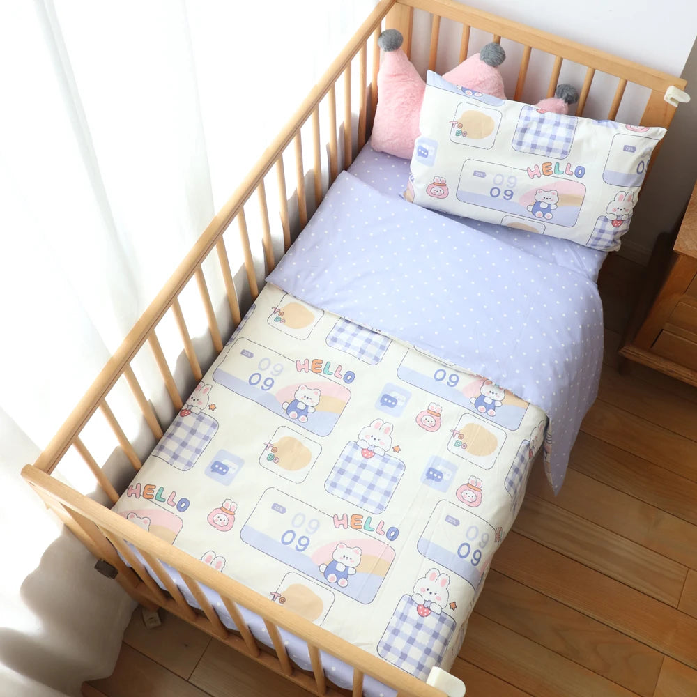 3 Pcs Crib Bedding Set