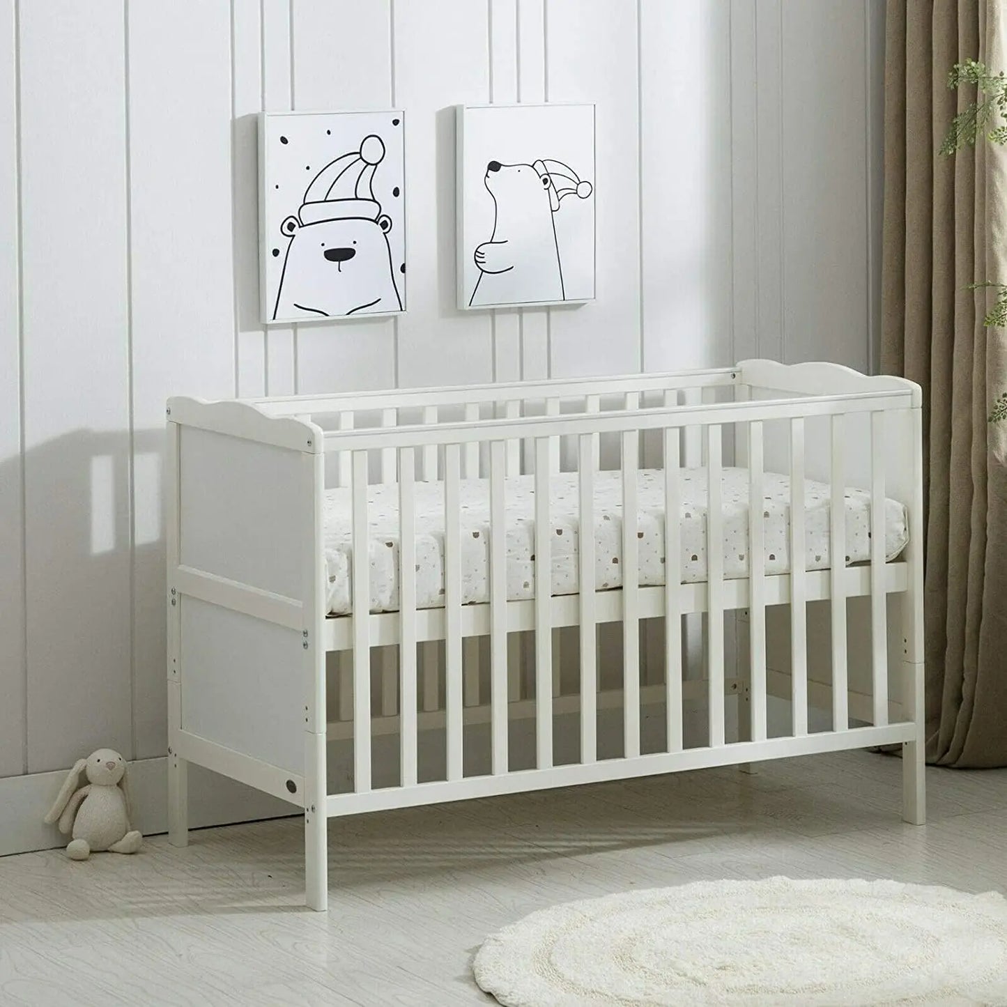 Baby Cot Bed & Drawer With Mattress (126 x 66 cm)