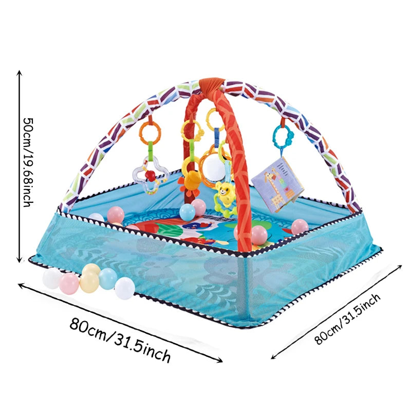 Baby Play Mat With Safety Mesh Guard