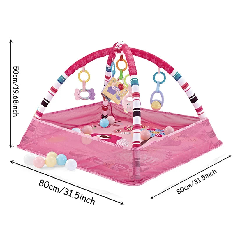 Baby Play Mat With Safety Mesh Guard