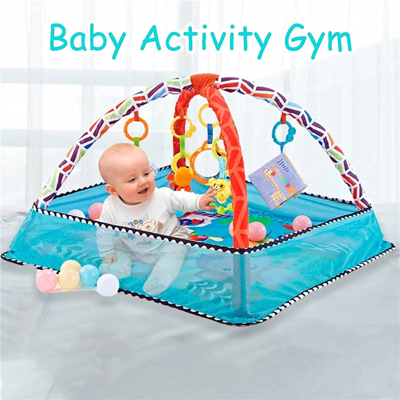 Baby Play Mat With Safety Mesh Guard