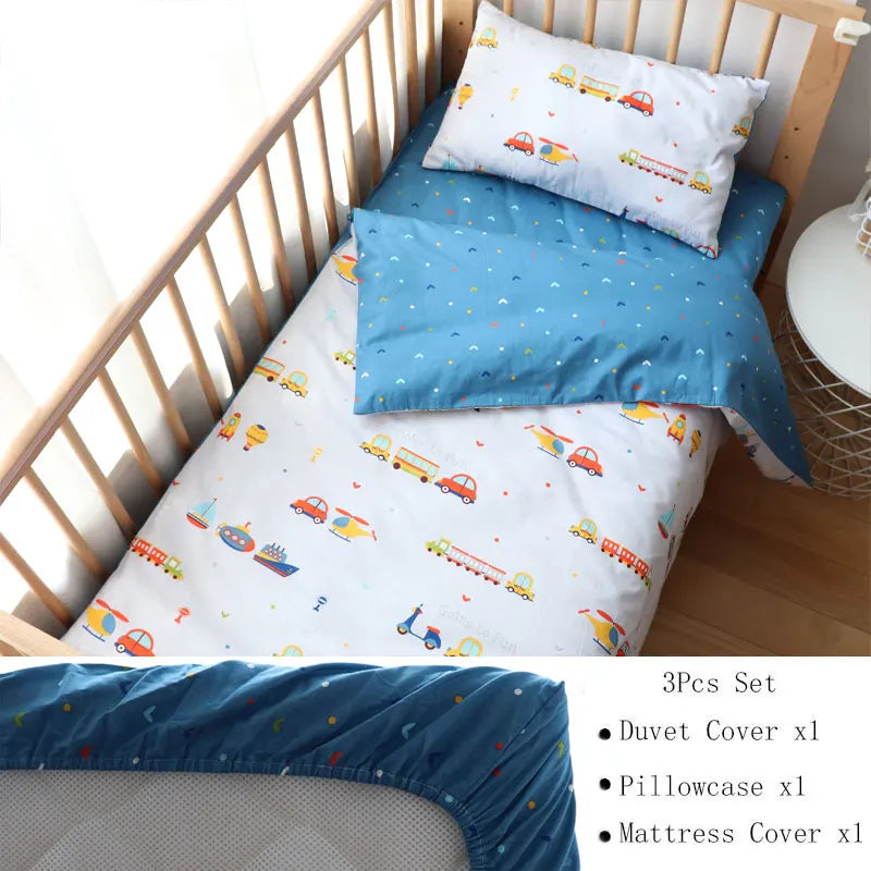 3 Pcs Crib Bedding Set