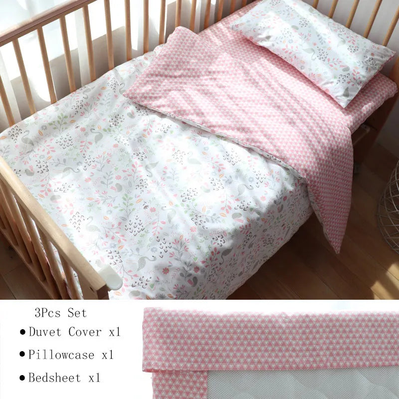3 Pcs Crib Bedding Set