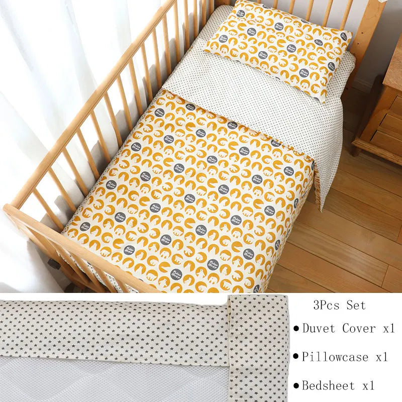 3 Pcs Crib Bedding Set