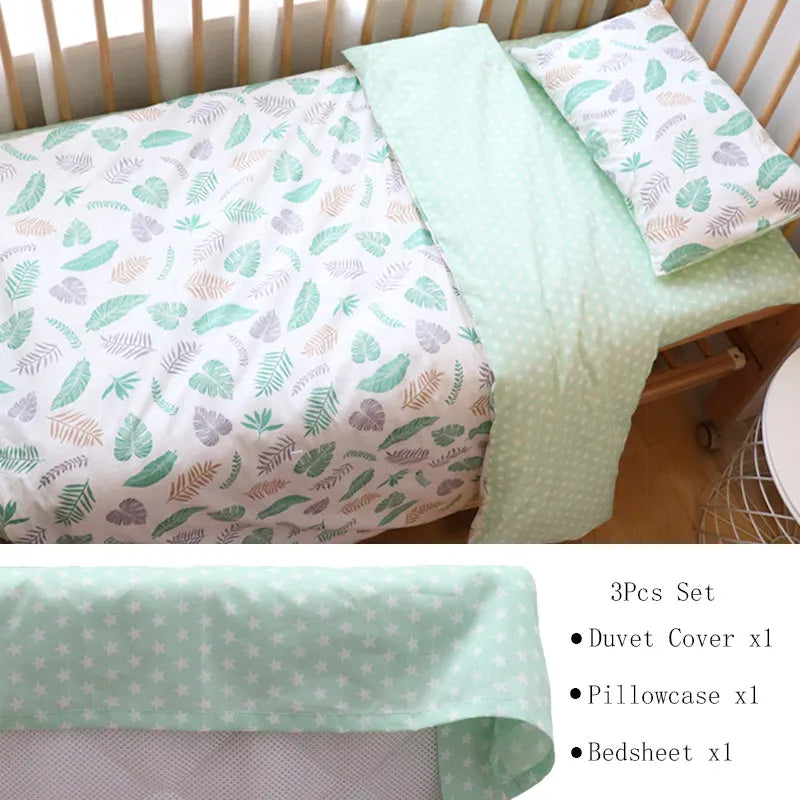 3 Pcs Crib Bedding Set