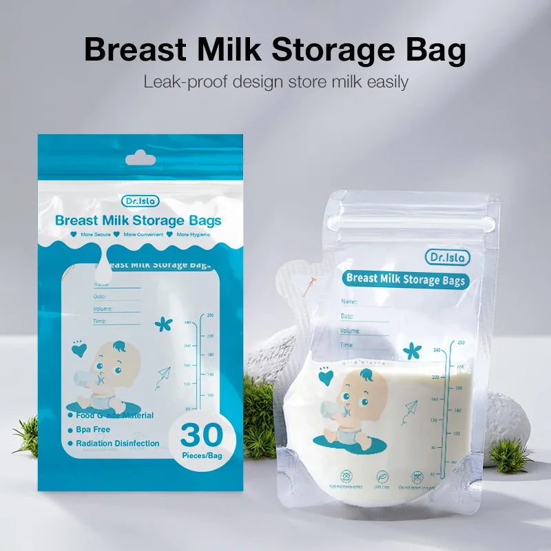 30 Pcs 250ml Milk Freezer Bags