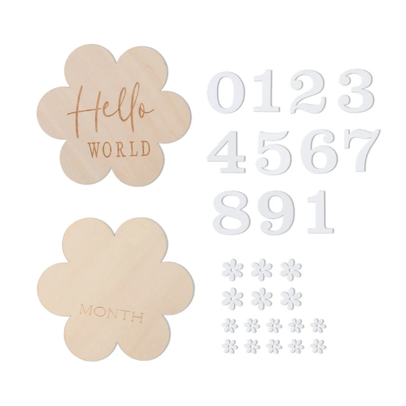 Wooden Baby Month Milestone