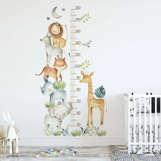 3PC Cartoon Animal Height Wall Sticker