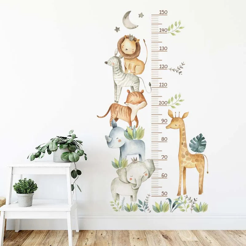 3PC Cartoon Animal Height Wall Sticker