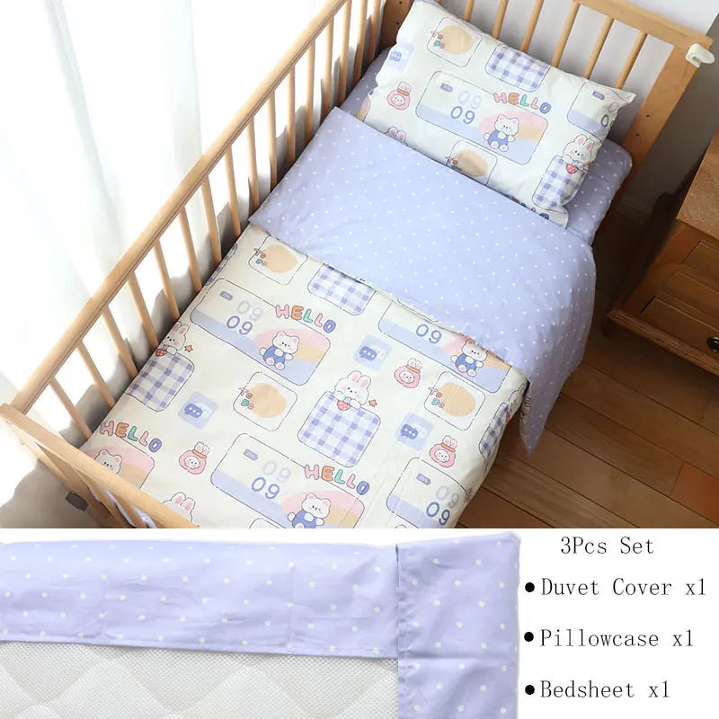 3 Pcs Crib Bedding Set