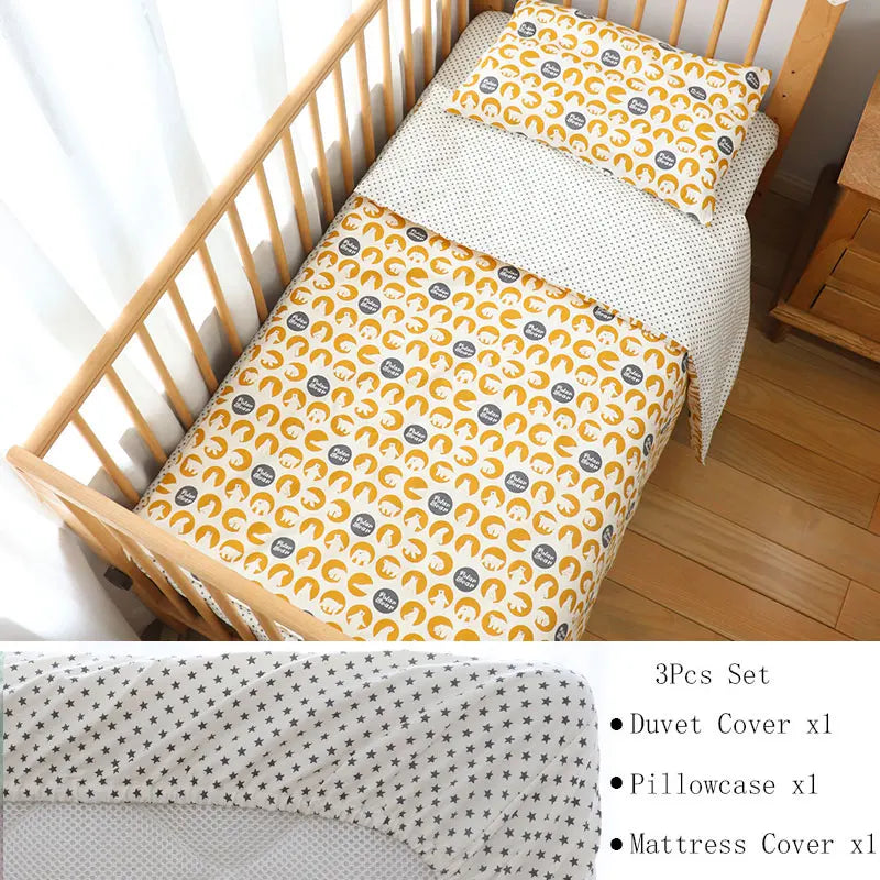 3 Pcs Crib Bedding Set