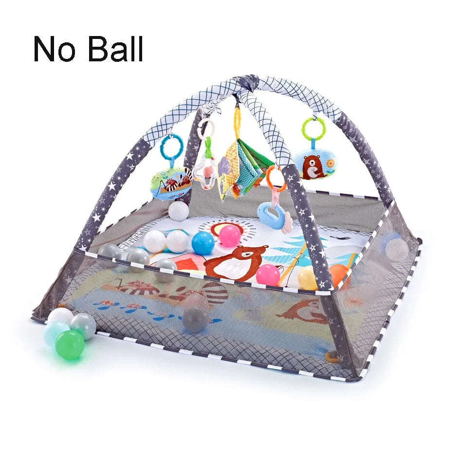 Baby Play Mat With Safety Mesh Guard