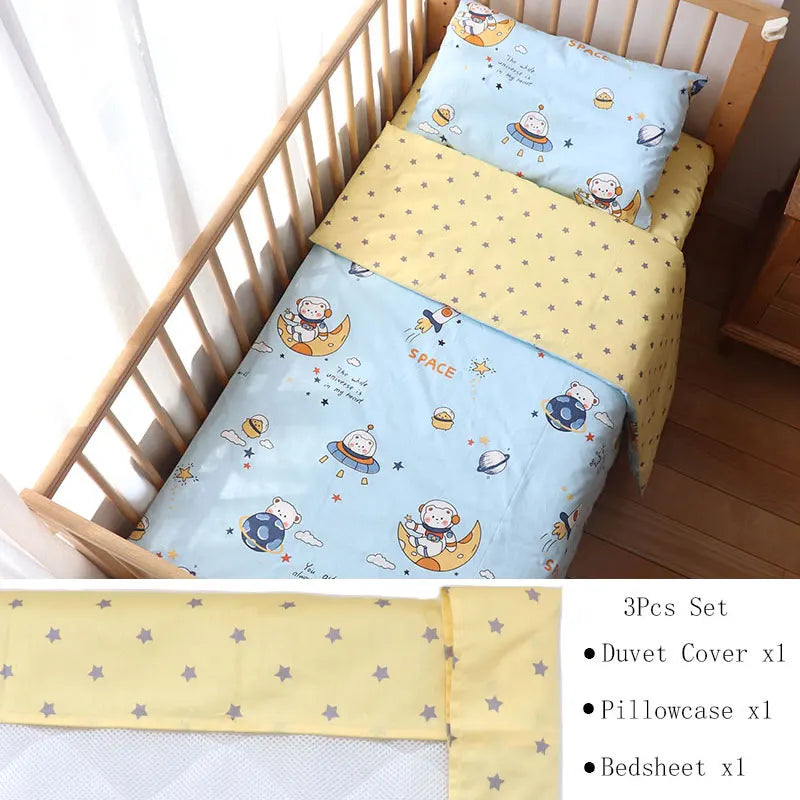 3 Pcs Crib Bedding Set