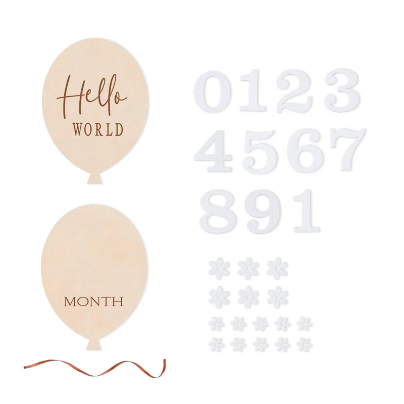 Wooden Baby Month Milestone