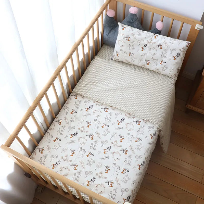 3 Pcs Crib Bedding Set