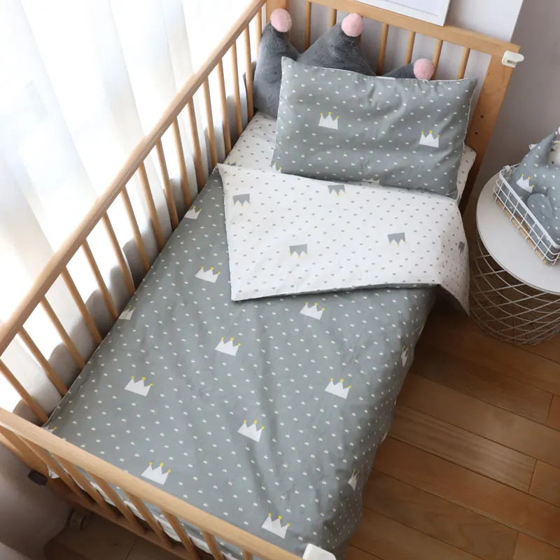 3 Pcs Crib Bedding Set