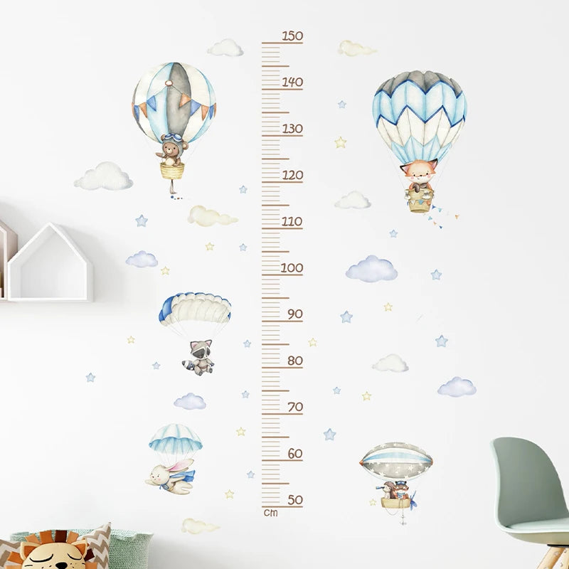 3PC Cartoon Animal Height Wall Sticker