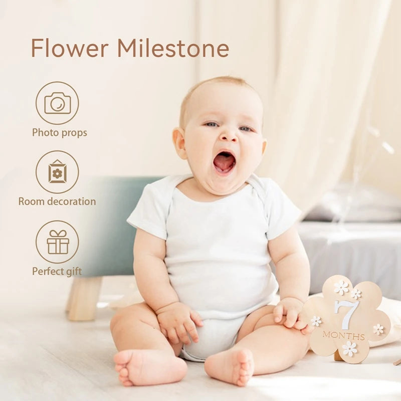 Wooden Baby Month Milestone
