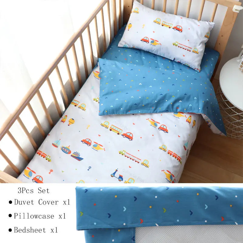3 Pcs Crib Bedding Set
