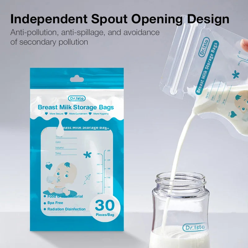 30 Pcs 250ml Milk Freezer Bags