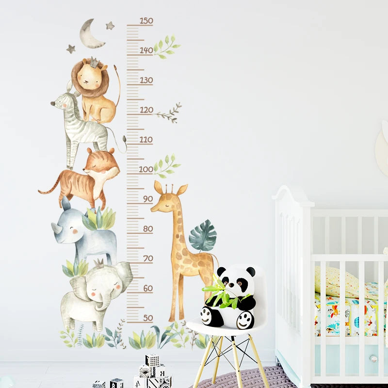 3PC Cartoon Animal Height Wall Sticker